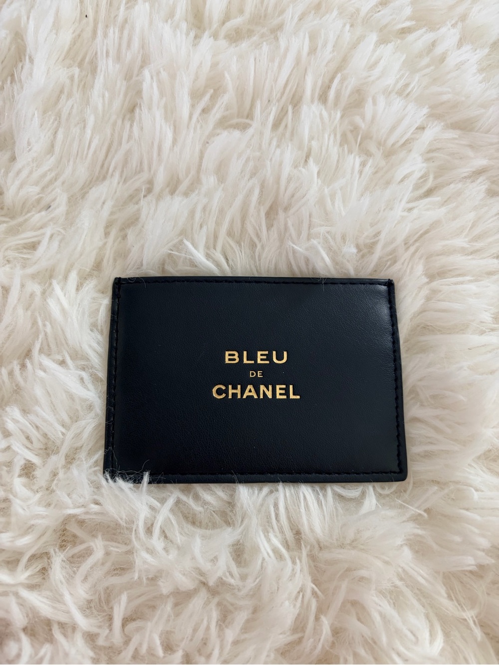 CHANEL Black Card Holder with Gold BLEU DE CHANEL Logo